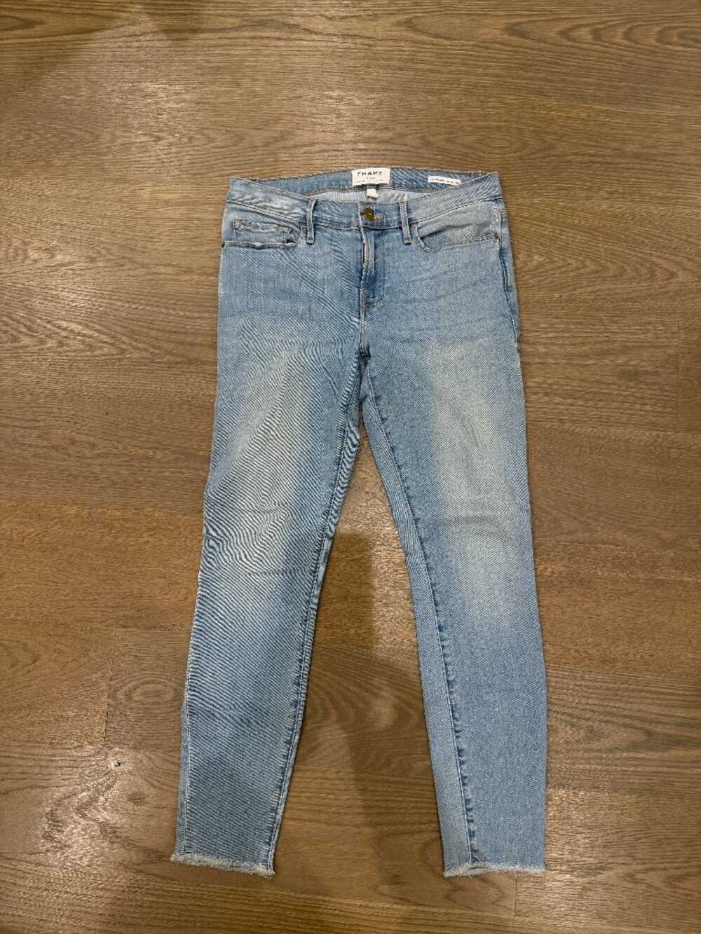Frame Le Skinny de Jeanne Crop Denim Jeans Size 27 raw hem